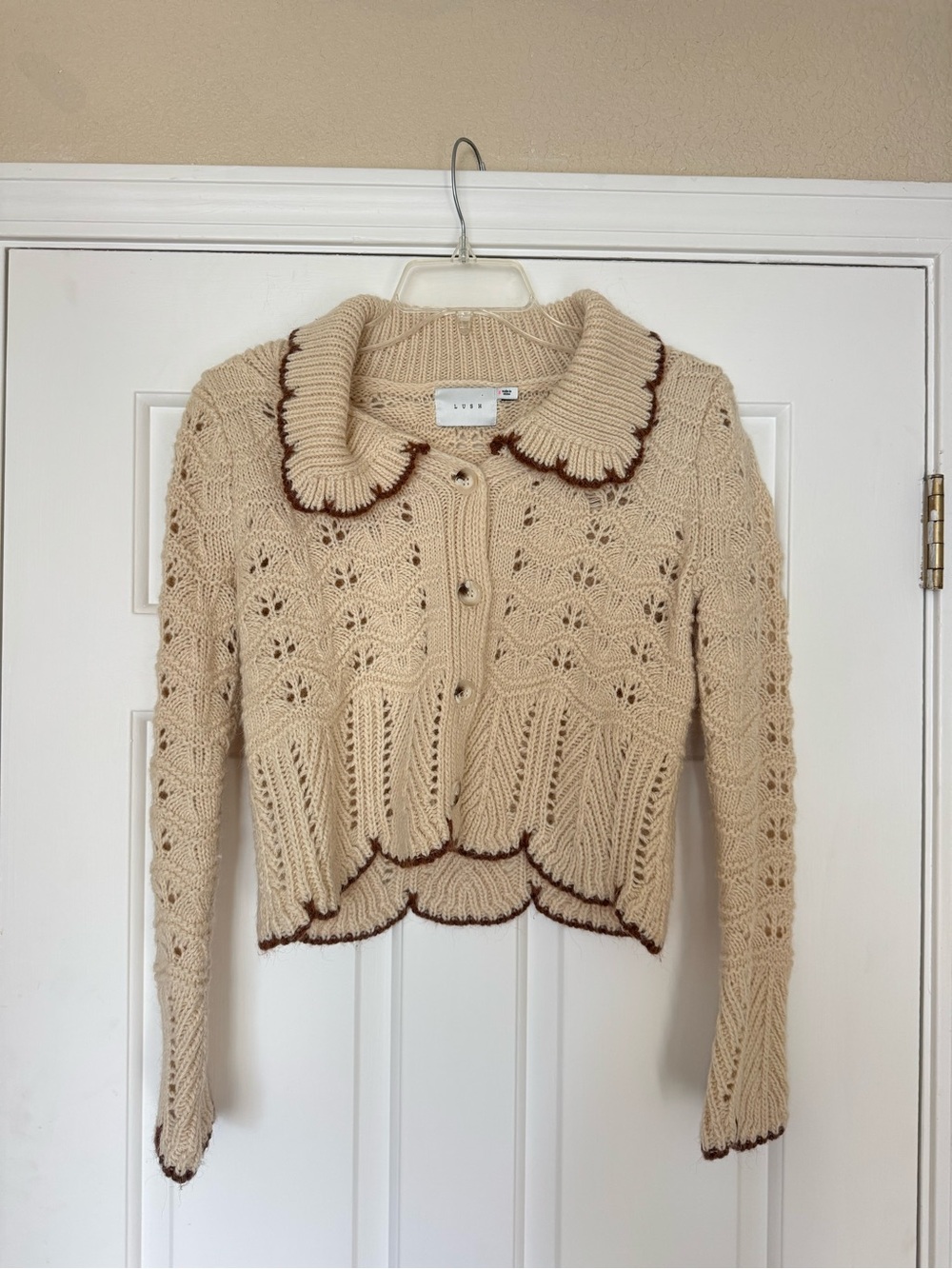 Lush Peter Pan Collar Button Up Sweater